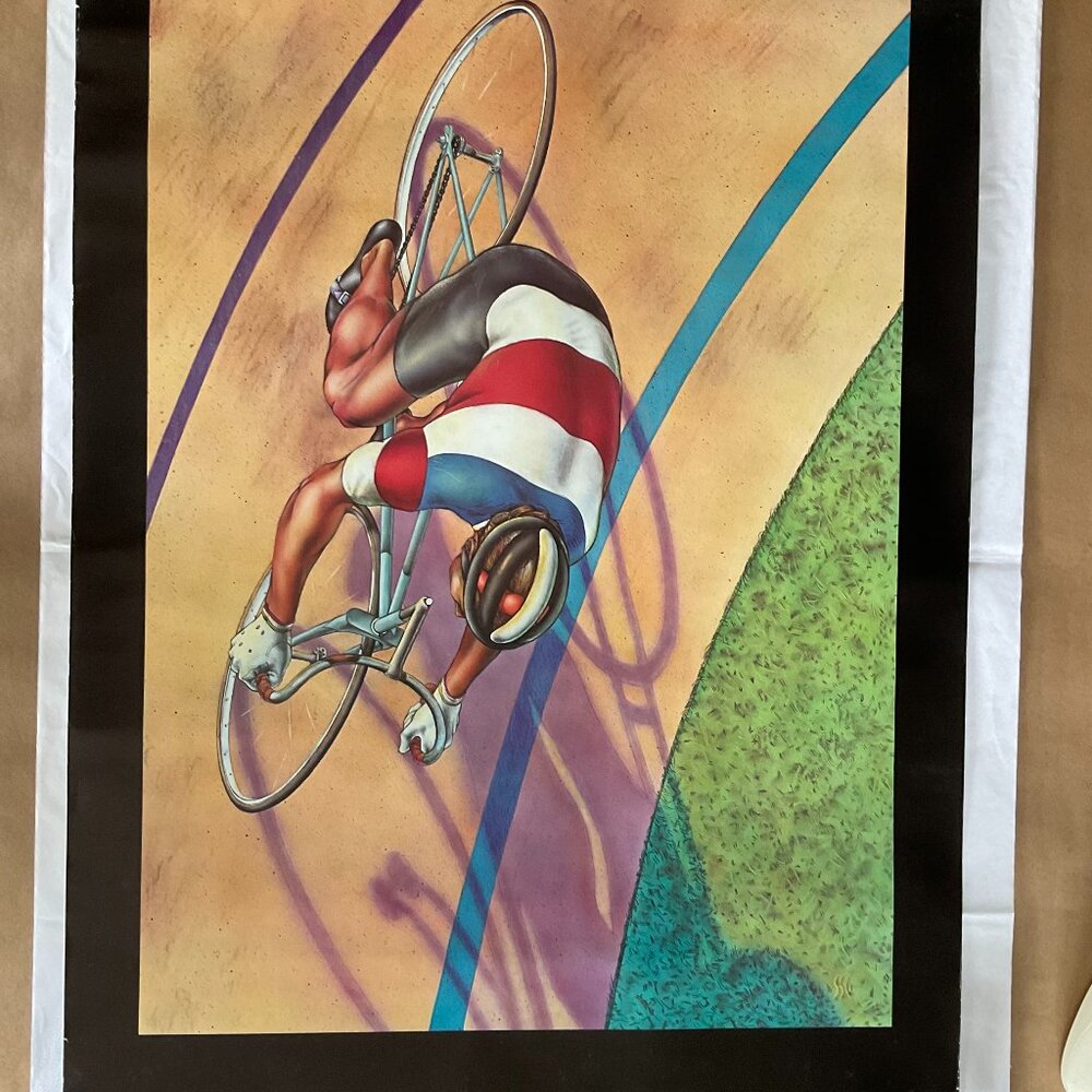 Rare Vintage Los Angeles 1984 Olympics (Aerial Biking Poster)